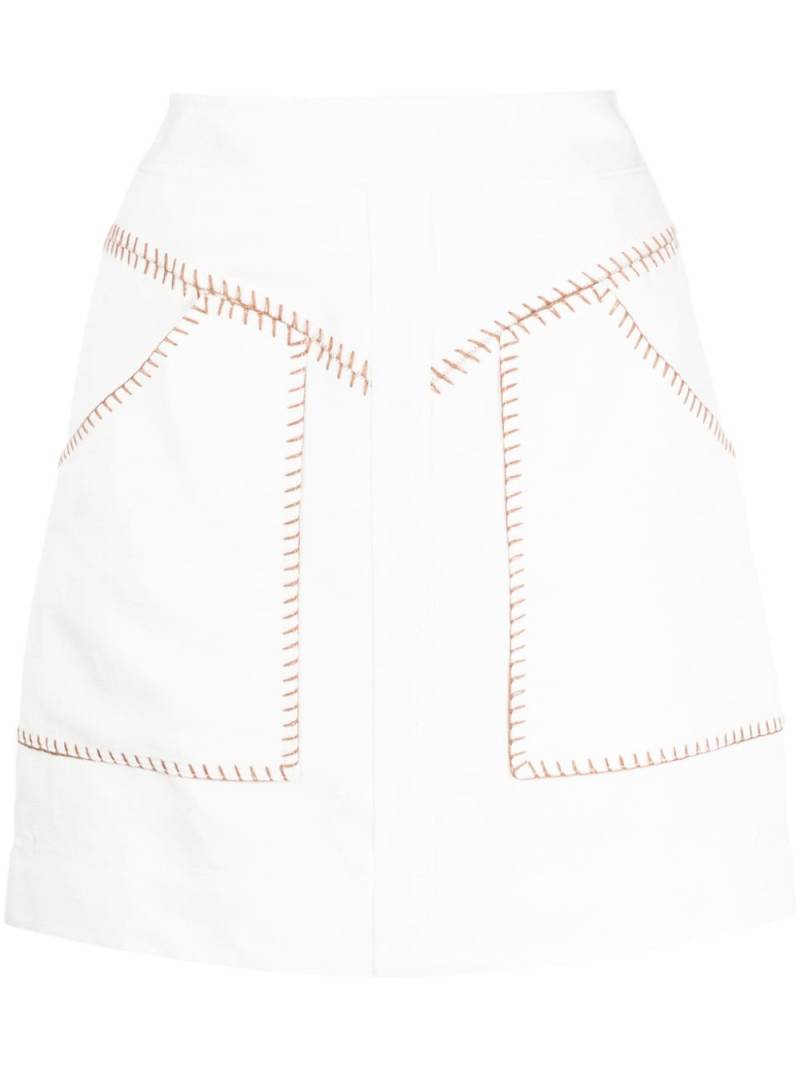 Aje Sahira barbstitch miniskirt - White von Aje