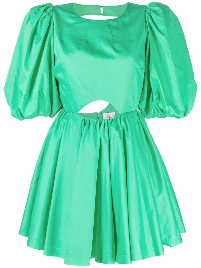 Aje cut-out puff-sleeve minidress - Green von Aje