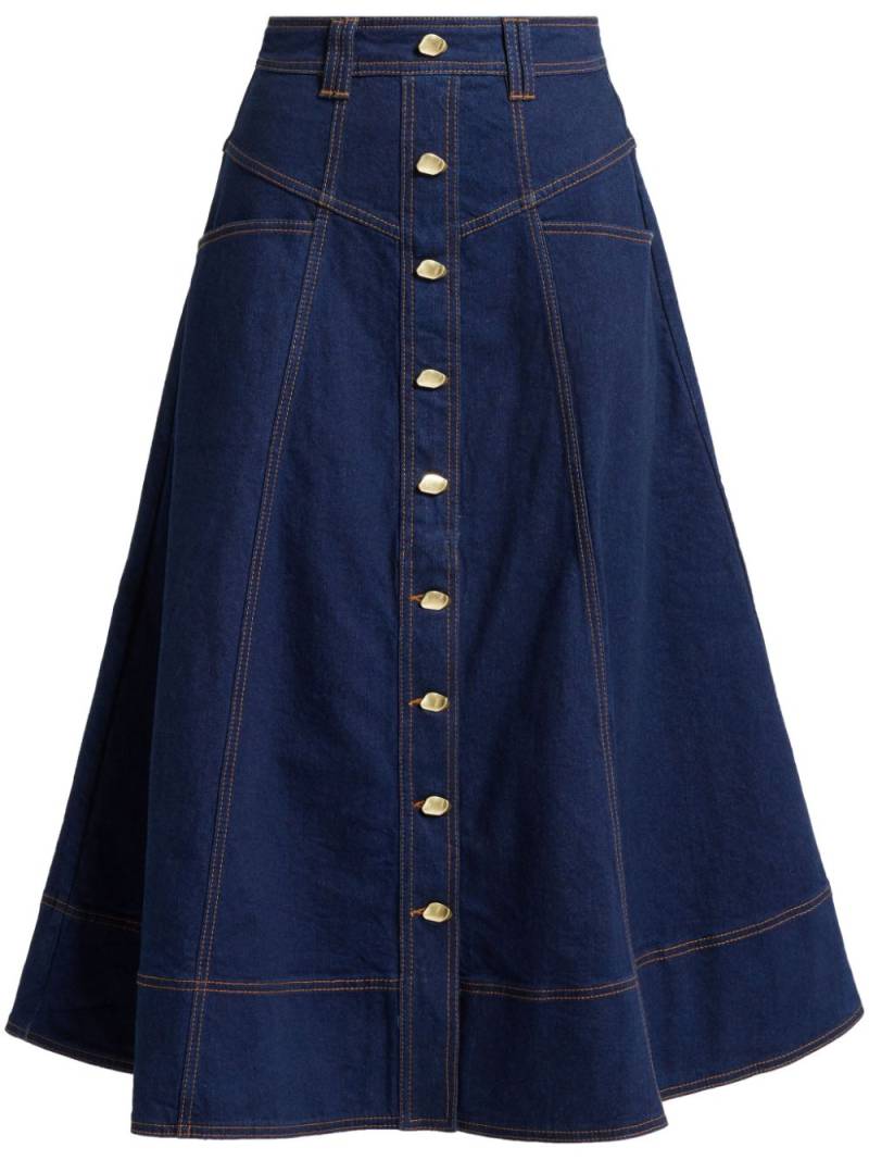 Aje flared denim skirt - Blue von Aje