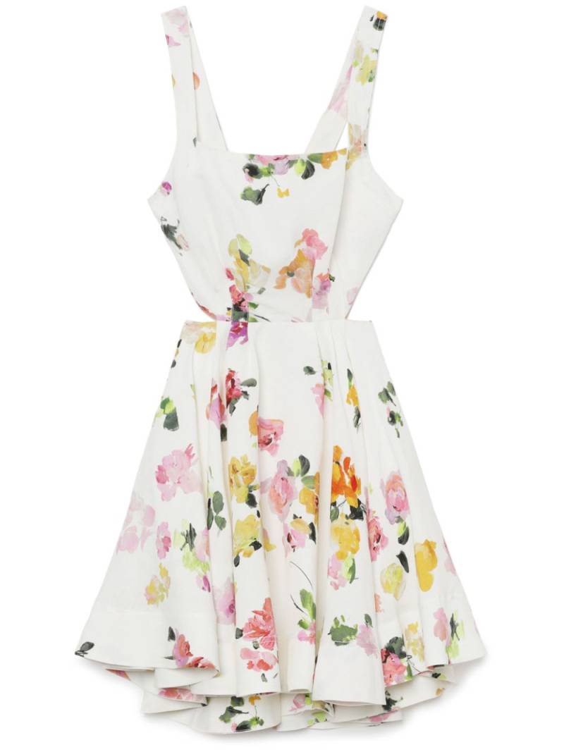 Aje floral-print square-neck minidress - White von Aje