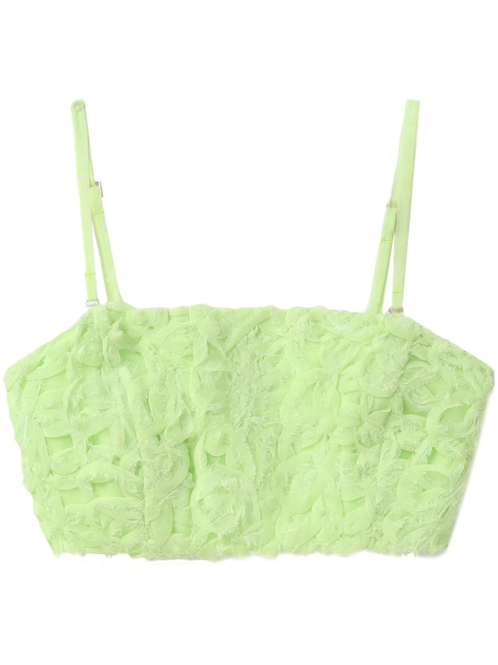 Aje ruffled square-neck top - Green von Aje