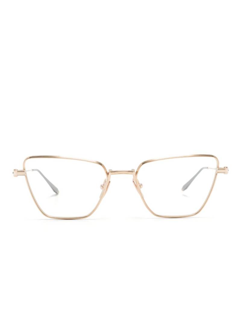 Akoni cat-eye frame titanium glasses - Gold von Akoni