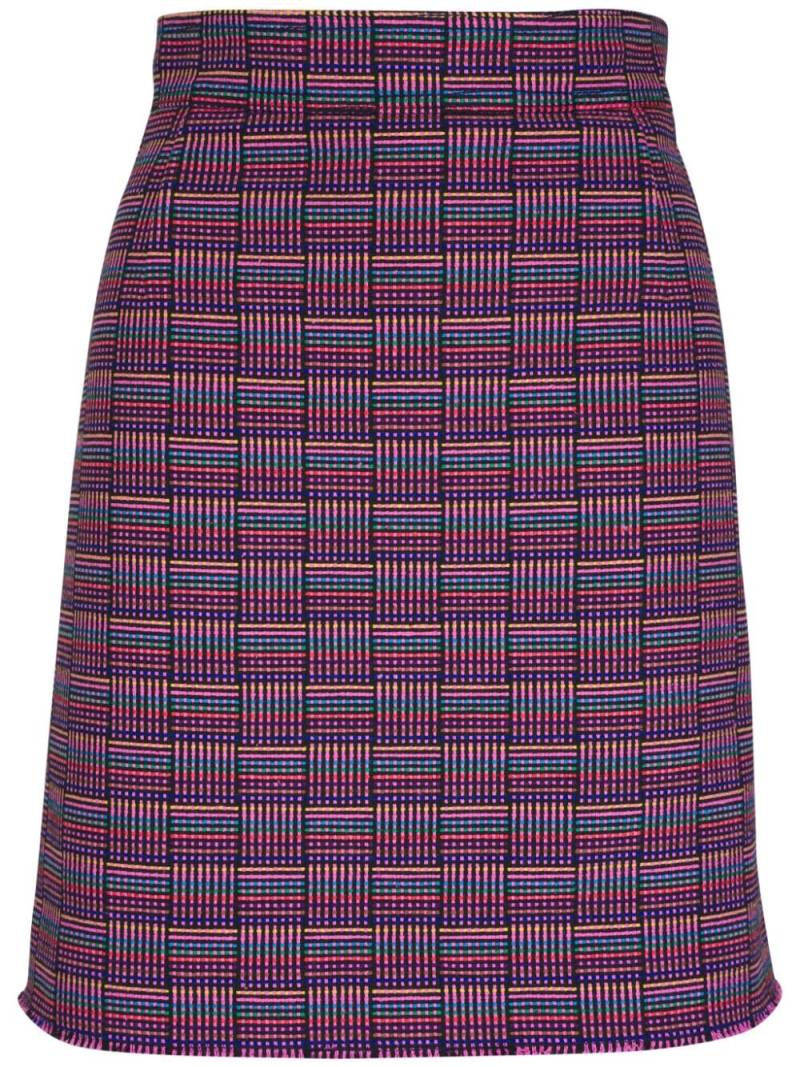 Akris Punto check-pattern cotton-blend skirt - Pink von Akris Punto