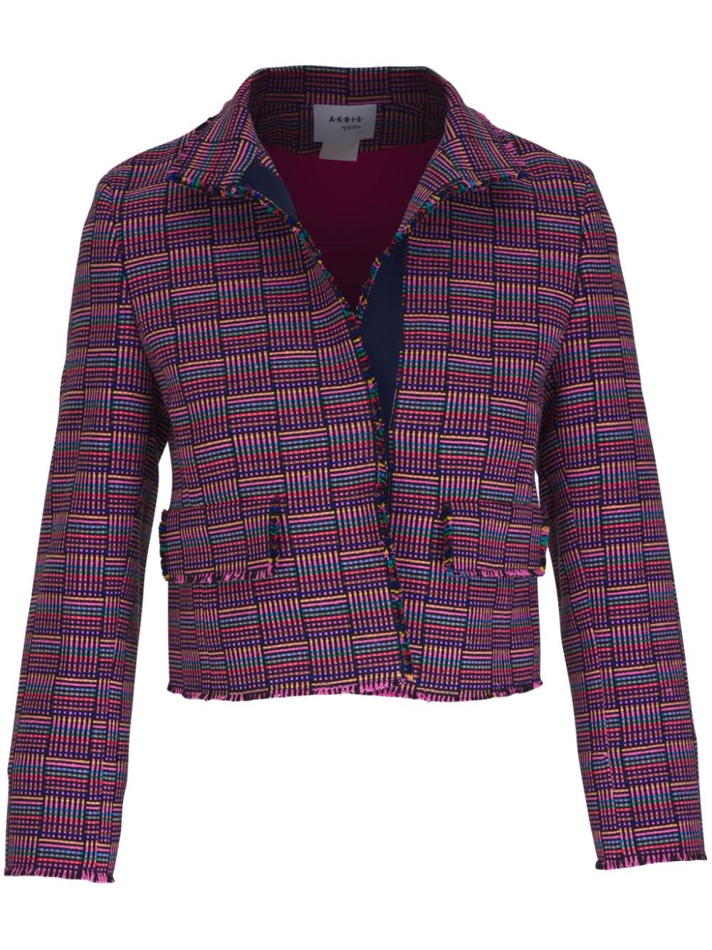 Akris Punto checked cropped jacket - Purple von Akris Punto