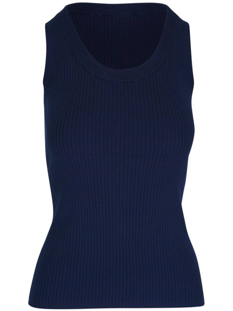 Akris Punto cotton ribbed-knit tank top - Blue von Akris Punto