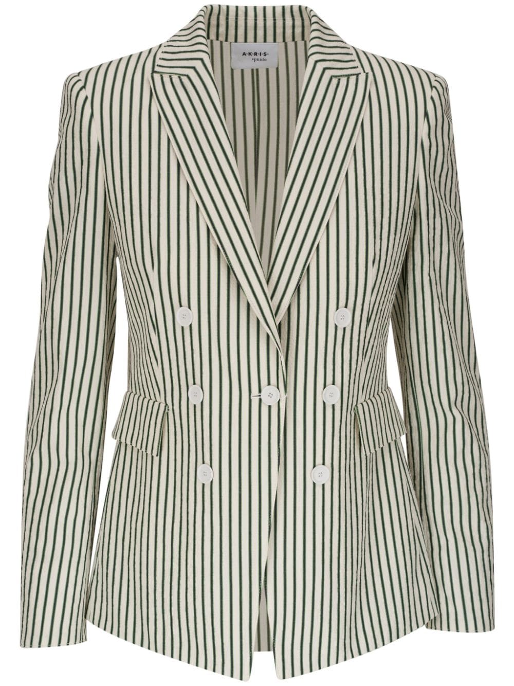 Akris Punto double-breasted striped blazer - Green von Akris Punto