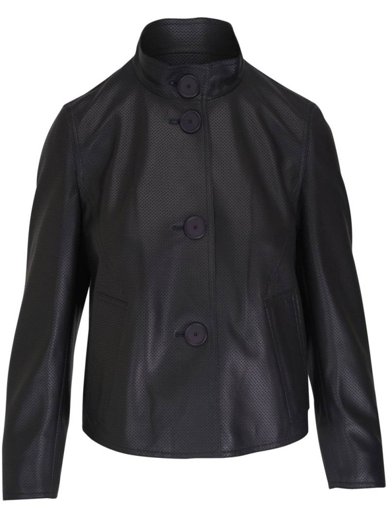 Akris Punto single-breasted leather jacket - Black von Akris Punto