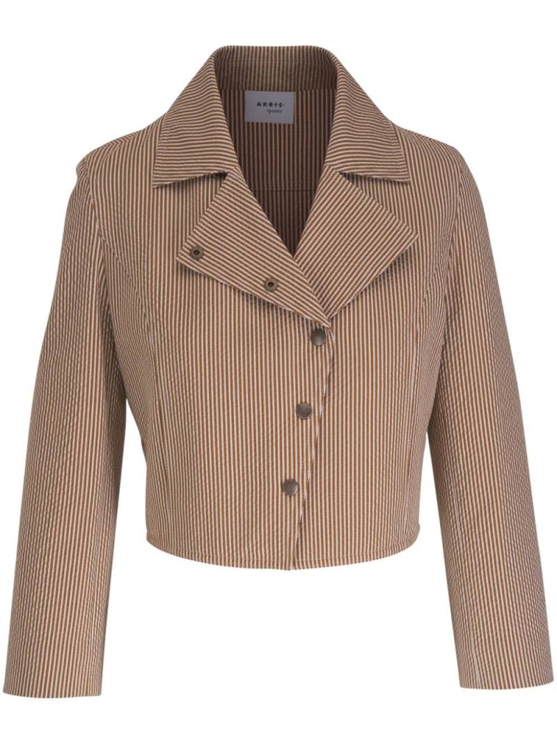 Akris Punto striped cropped jacket - Brown von Akris Punto