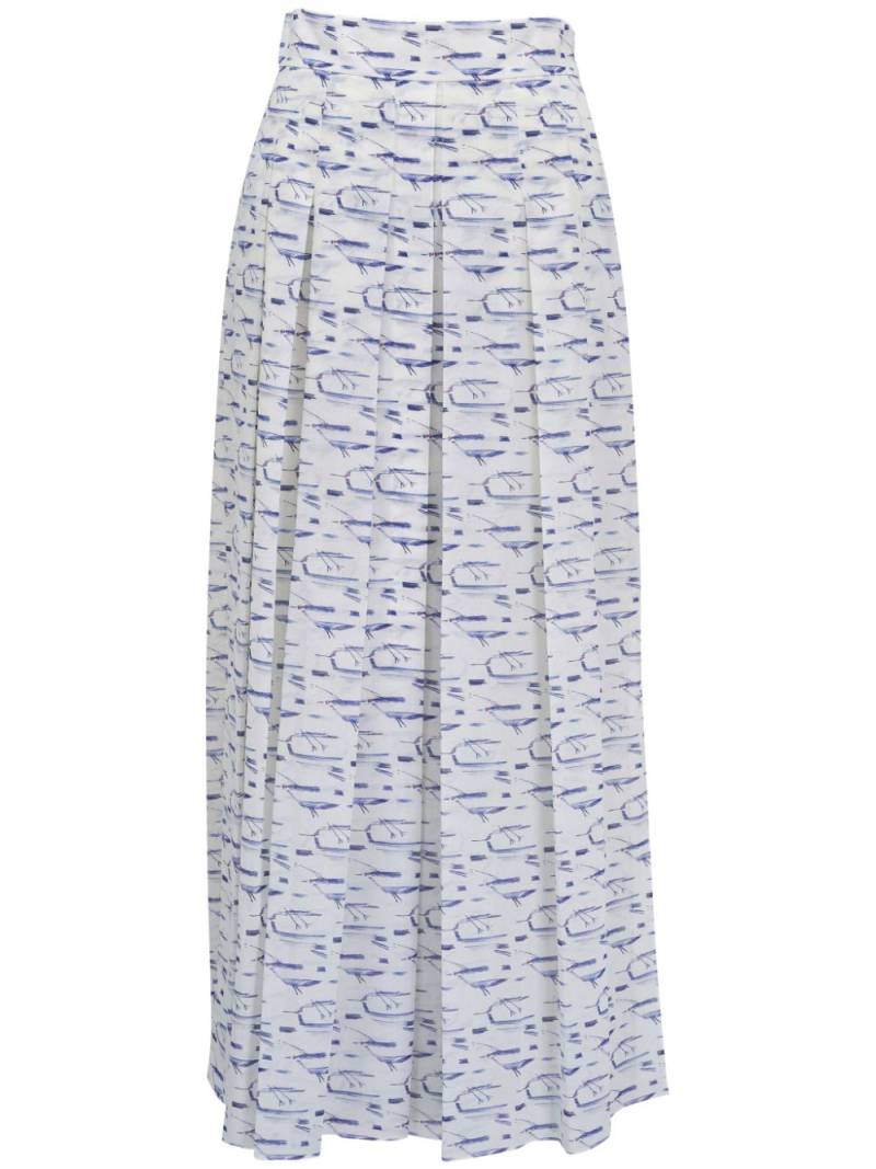 Akris abstract-print A-line skirt - White von Akris