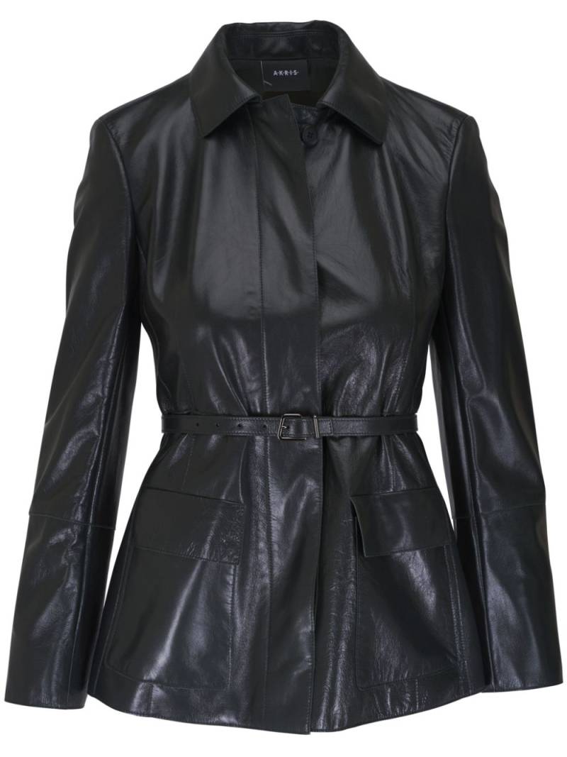 Akris belted leather jacket - Black von Akris