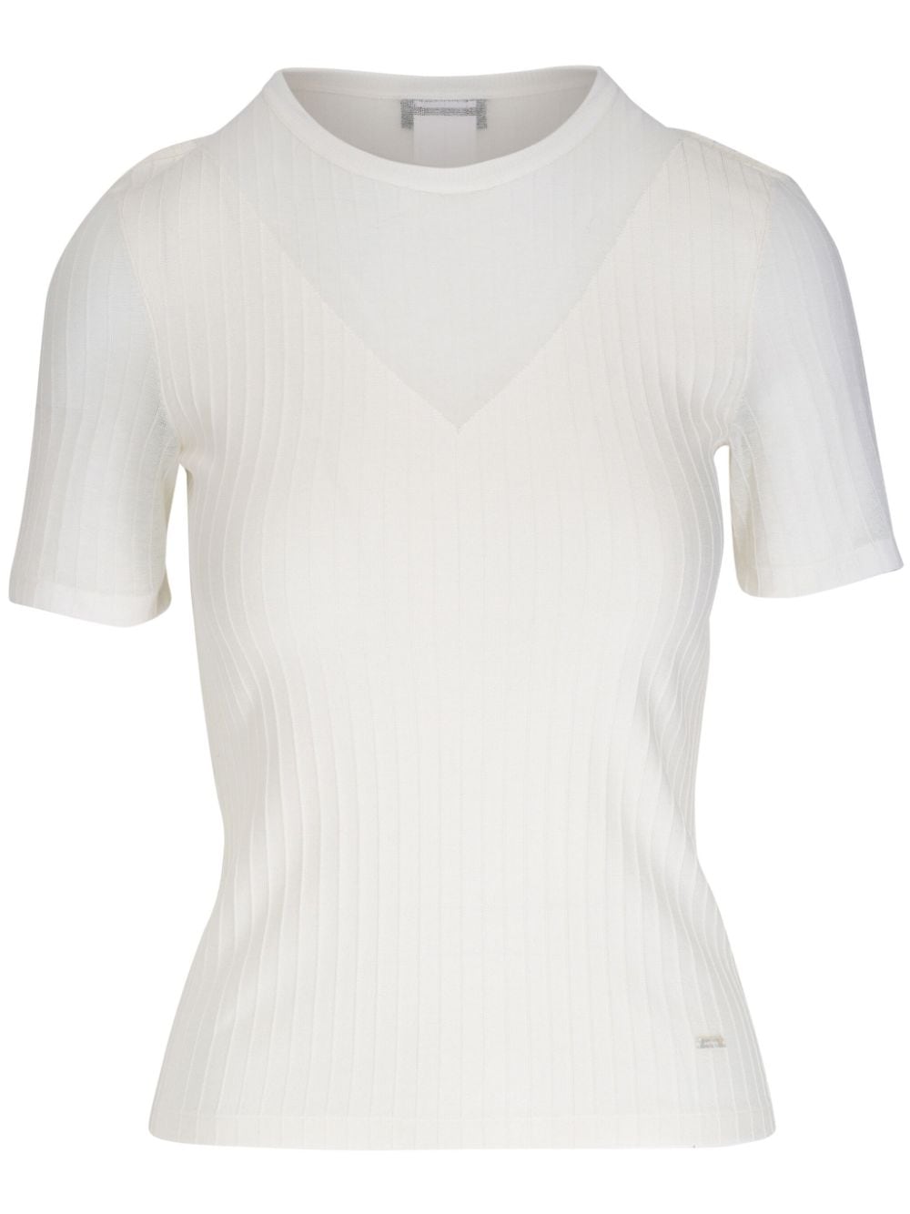 Akris logo-plaque ribbed-knit T-shirt - White von Akris