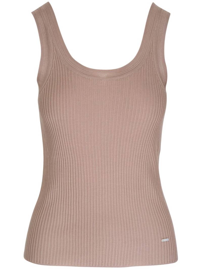 Akris logo-plaque silk tank top - Pink von Akris