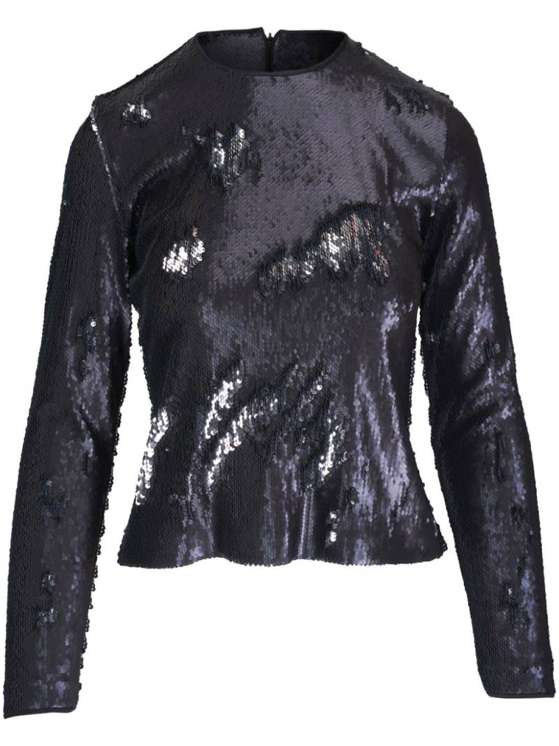 Akris long-sleeved sequinned top - Black von Akris