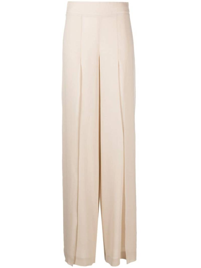 Akris side-slit layered silk trousers - Neutrals von Akris