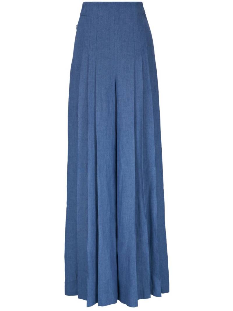 Akris wide-leg linen trousers - Blue von Akris