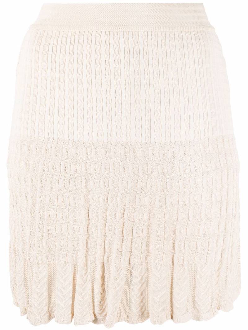 Alaïa Pre-Owned 1990s cable knit miniskirt - Neutrals von Alaïa Pre-Owned