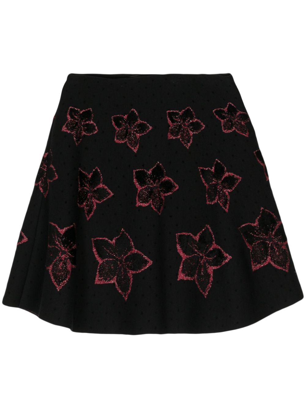 Alaïa Pre-Owned 2010 floral-jacquard knitted miniskirt - Black von Alaïa Pre-Owned