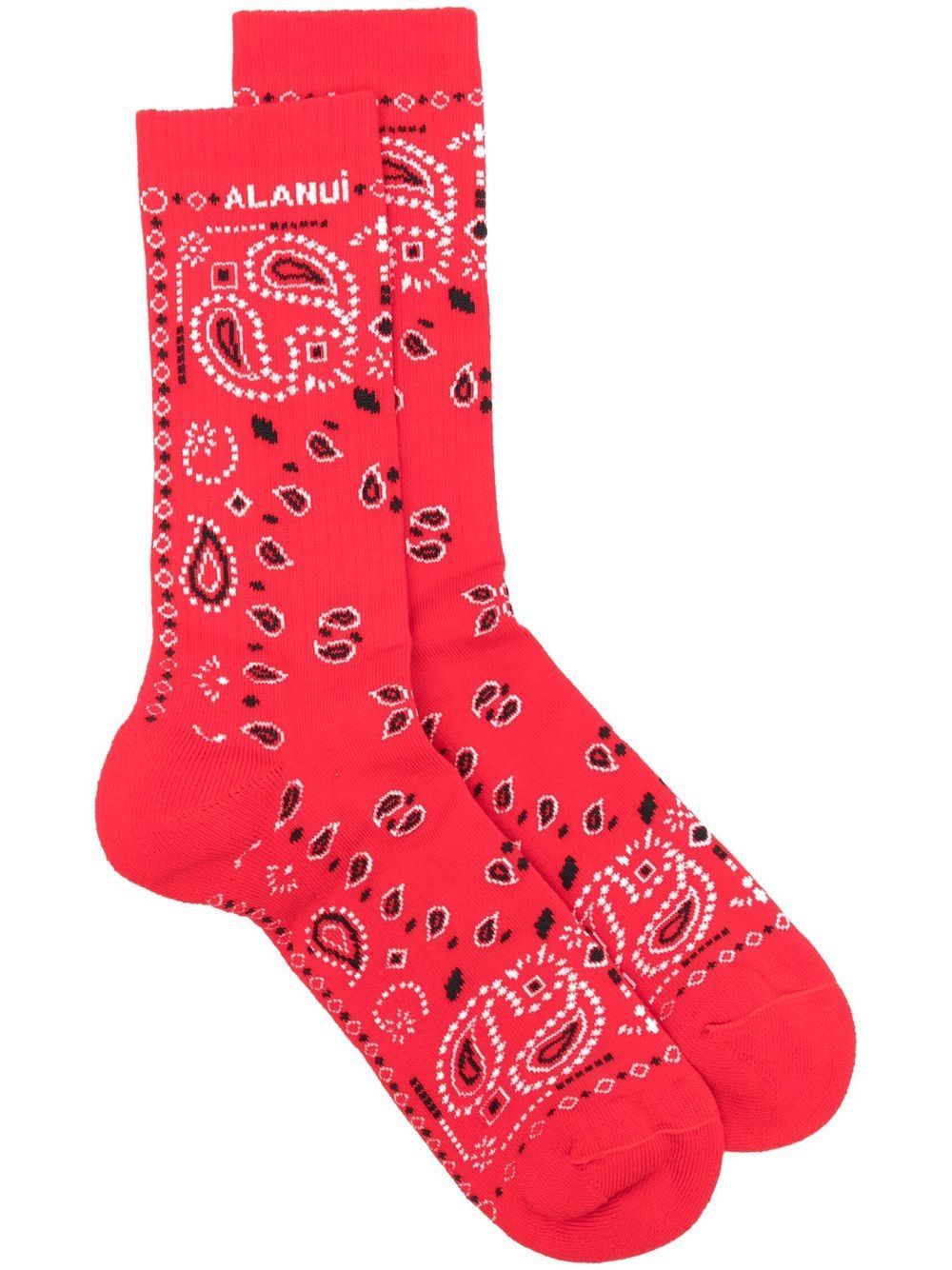 Alanui Bandana print ankle socks - Red von Alanui