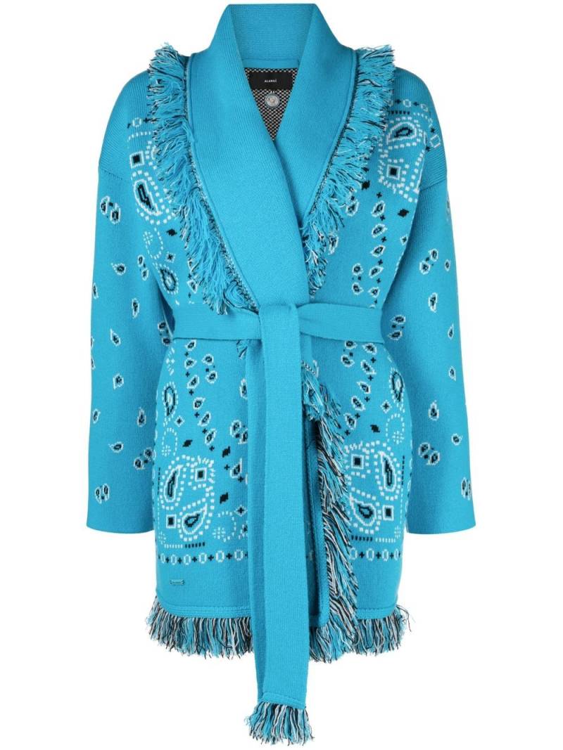 Alanui Bandana belted cardigan - Blue von Alanui