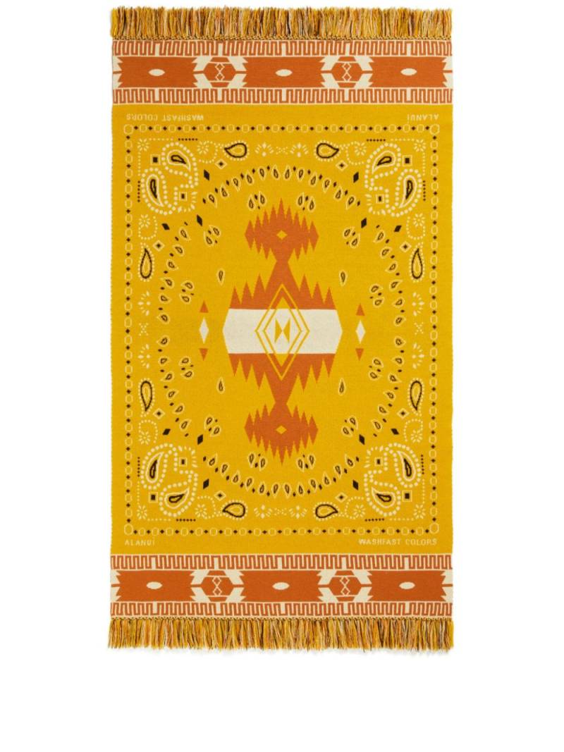 Alanui Bandana jacquard virgin-wool blanket - Yellow von Alanui