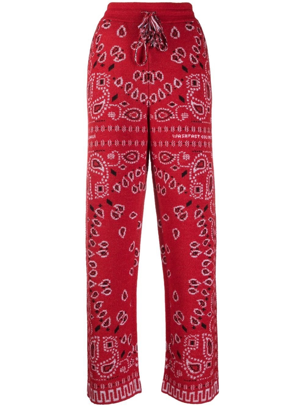 Alanui Bandana wool-alpaca blend track pants - Red von Alanui