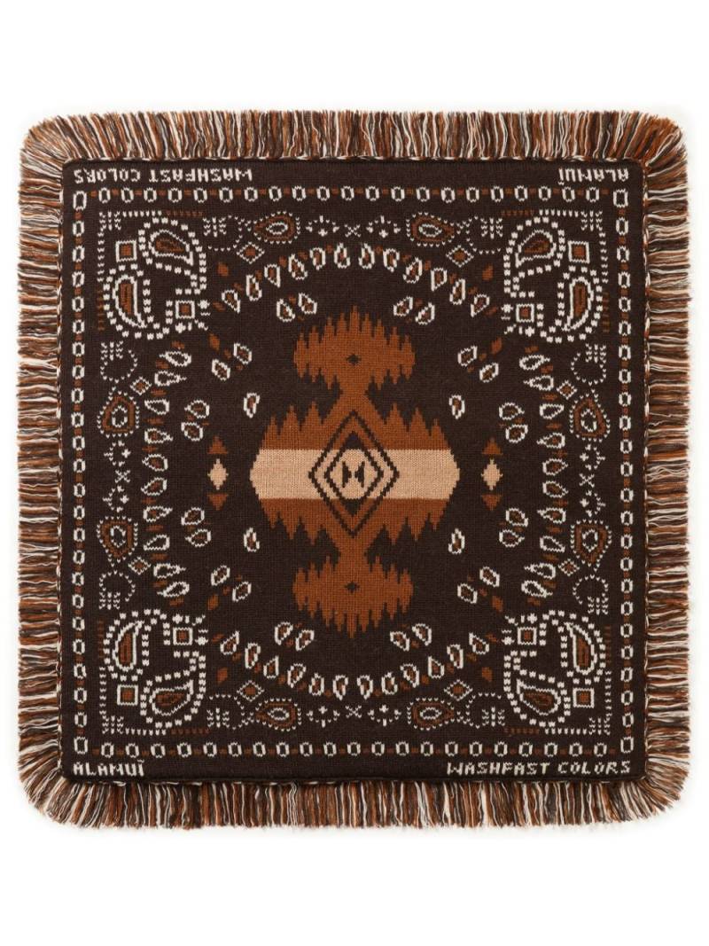 Alanui Bandana wool pillow - Brown von Alanui