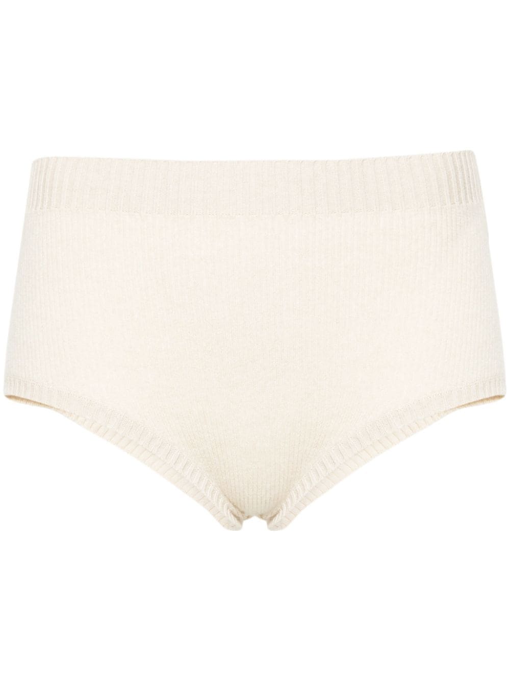 Alanui Finest high-waist ribbed shorts - Neutrals von Alanui