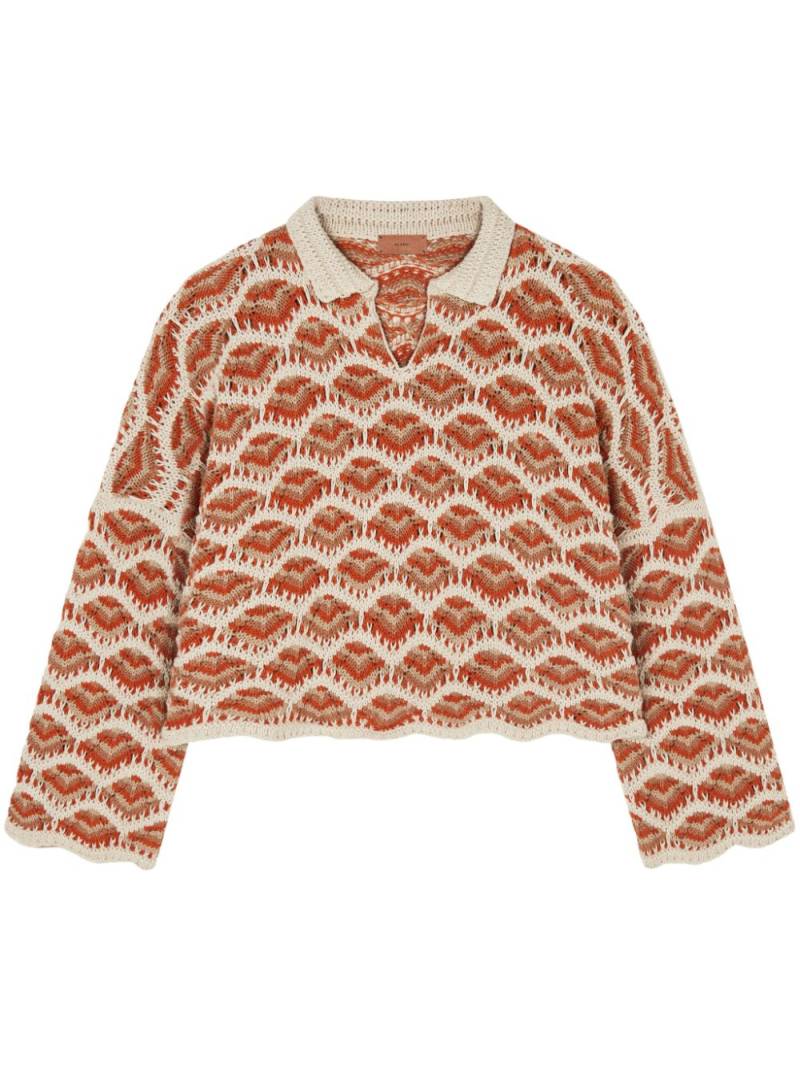 Alanui Hawa Mahal crochet-knit polo jumper - Orange von Alanui