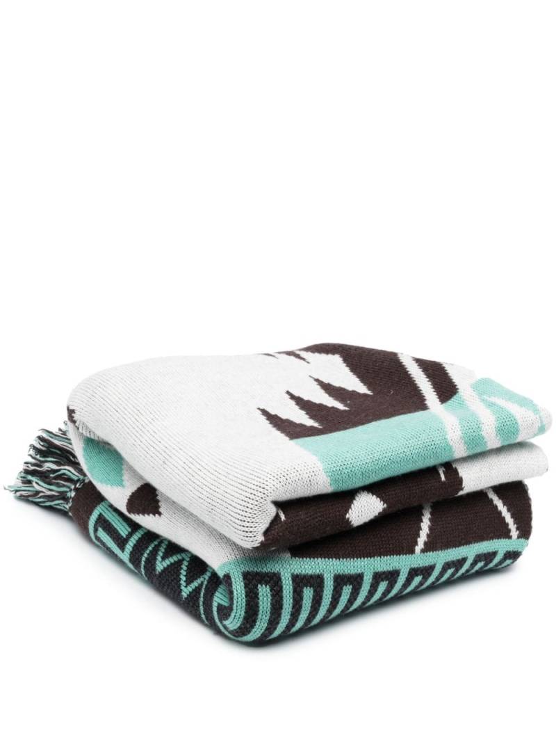 Alanui Icon jacquard knit blanket - White von Alanui