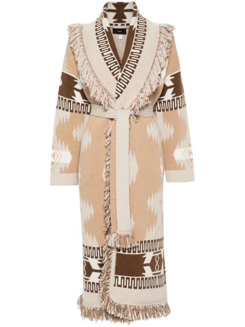 Alanui Icon-jacquard virgin wool cardi-coat - Neutrals von Alanui