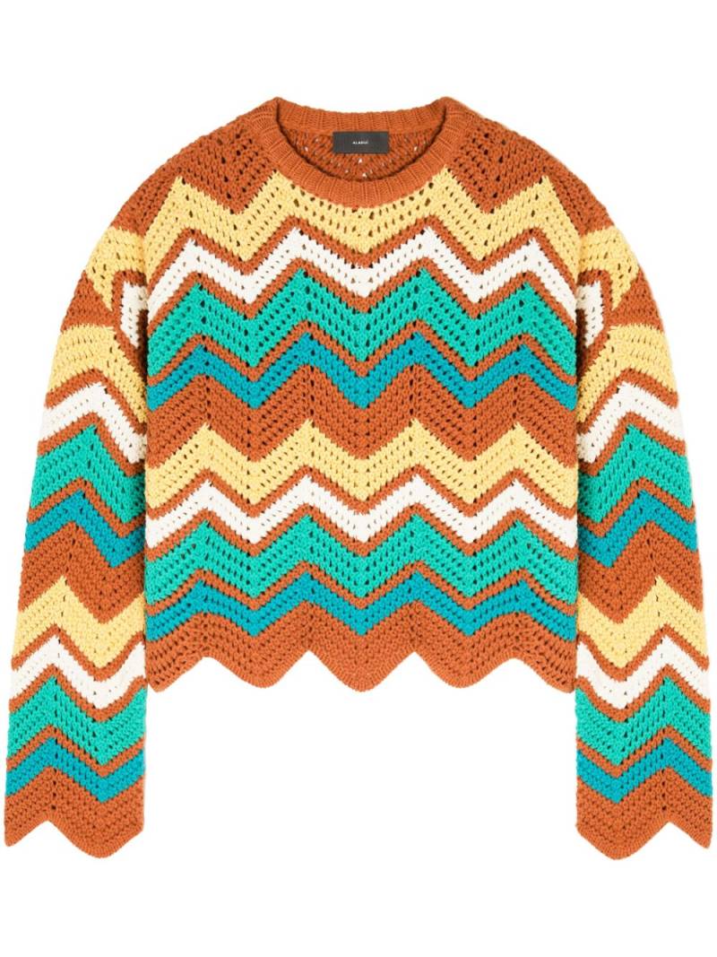 Alanui Kaleidoscopic chevron knit jumper - Blue von Alanui