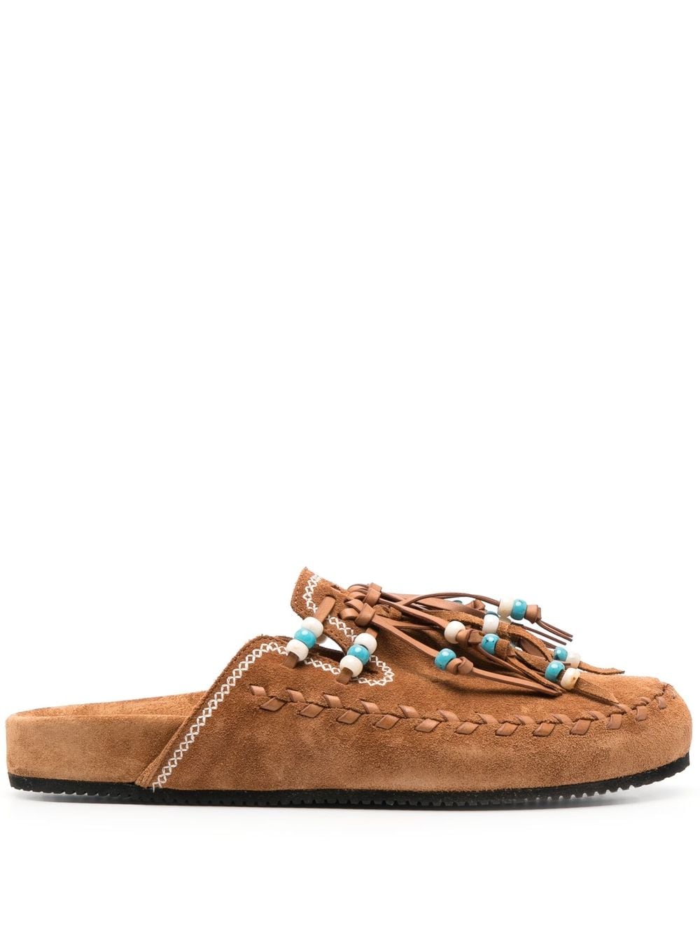 Alanui Salvation Mountain tassel-detail suede slippers - Brown von Alanui