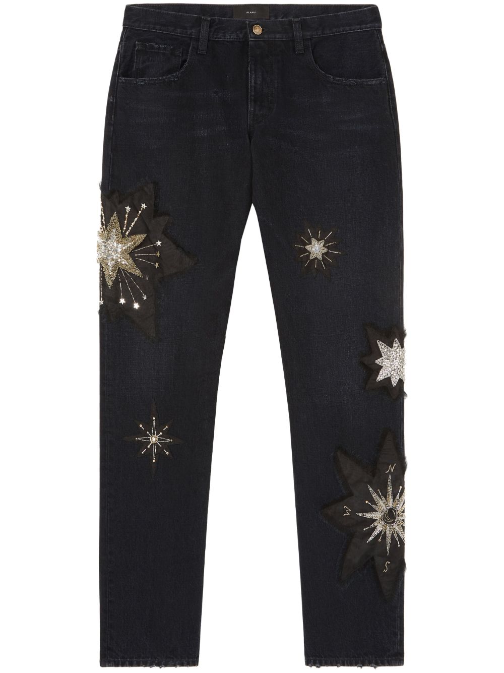 Alanui The Wandering Star straight-leg jeans - Black von Alanui