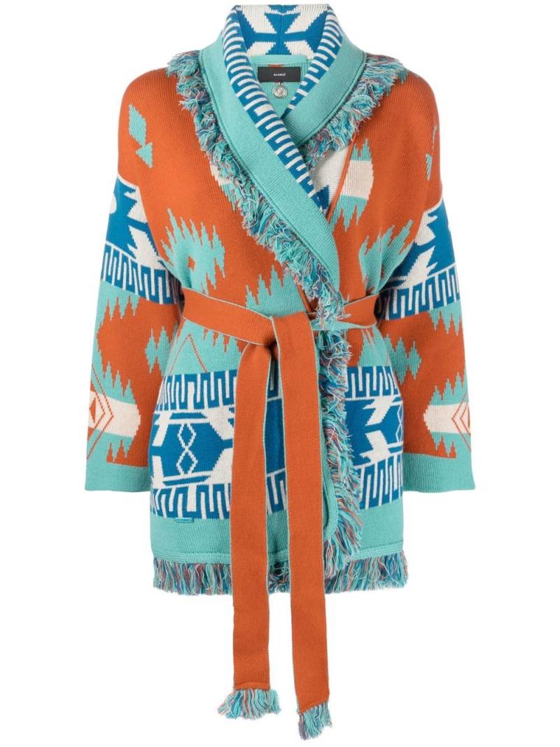 Alanui Tiger Lily Icon jacquard cardigan - Blue von Alanui