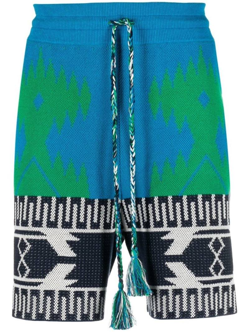 Alanui abstract-pattern shorts - Blue von Alanui