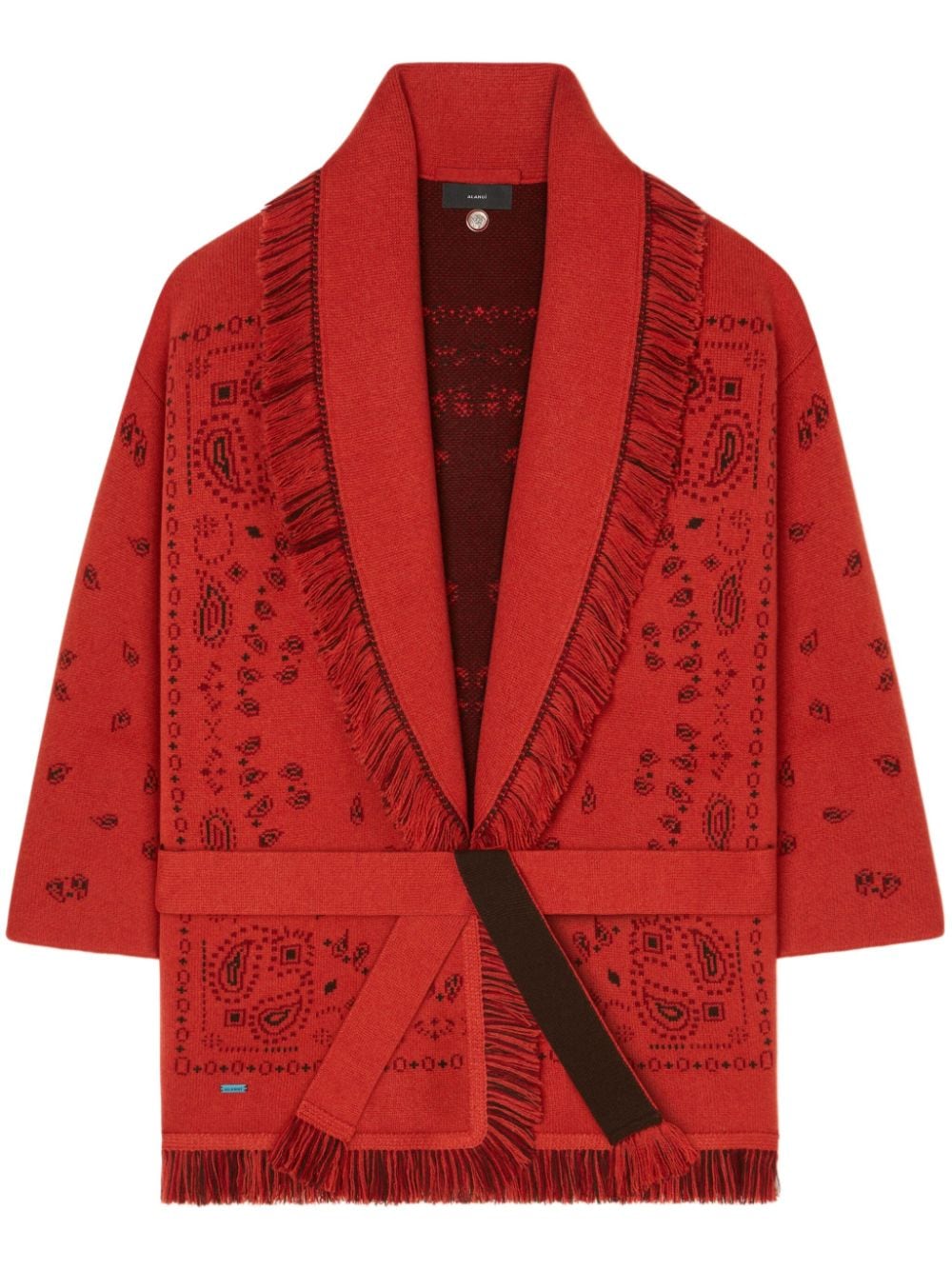 Alanui bandana-pattern cashmere cardigan - Red von Alanui