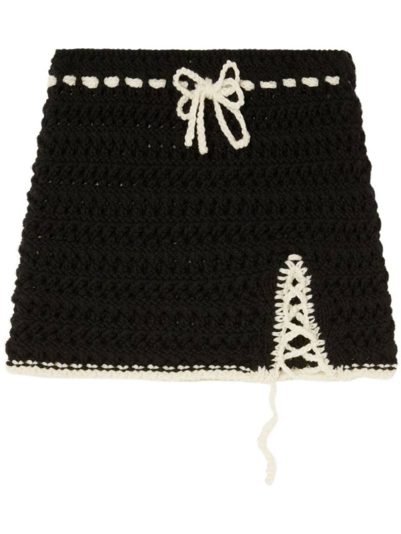 Alanui crochet-knit wool skirt - Black von Alanui