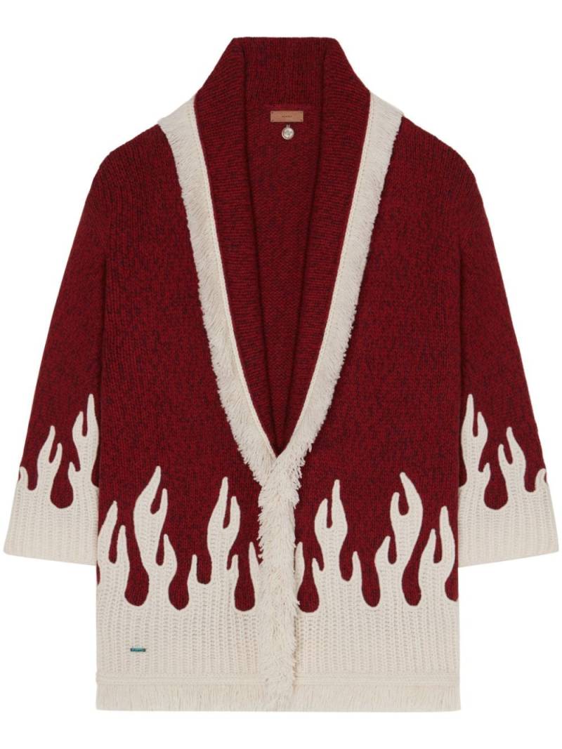 Alanui flame-motif wool-blend cardigan - Red von Alanui