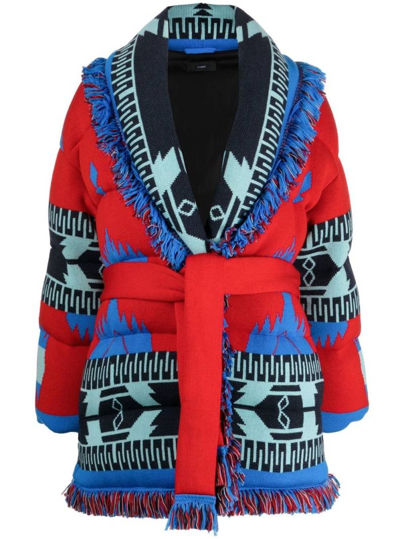 Alanui fringed-edge belted-waist cardigan - Red von Alanui