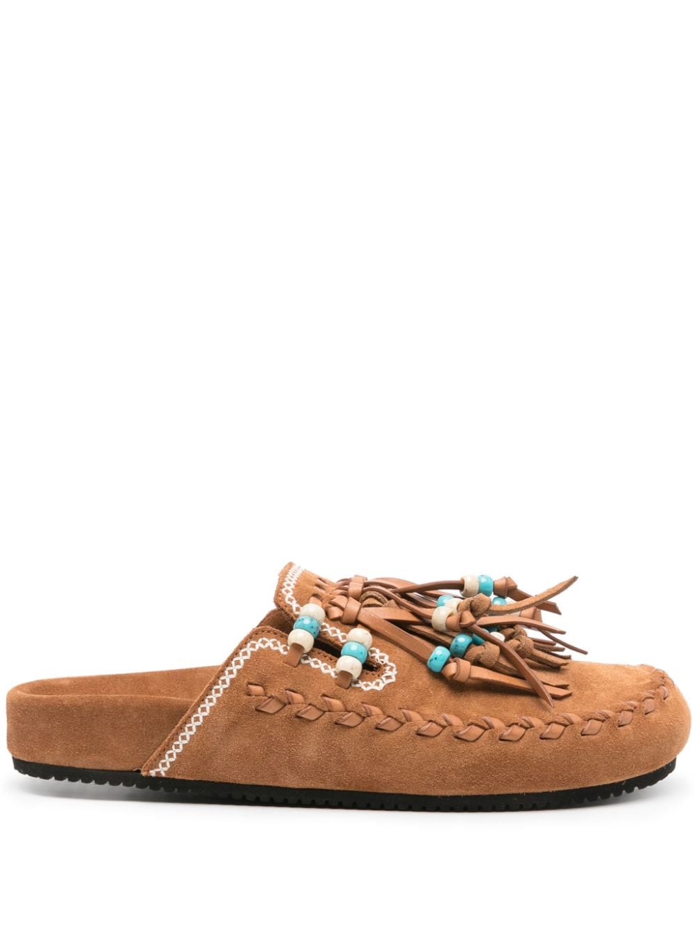 Alanui fringed suede slippers - Brown von Alanui