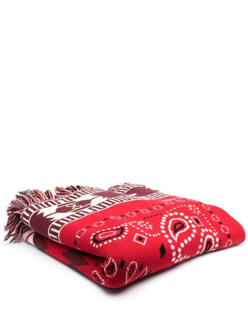 Alanui intarsia-knit fringed scarf - Red von Alanui