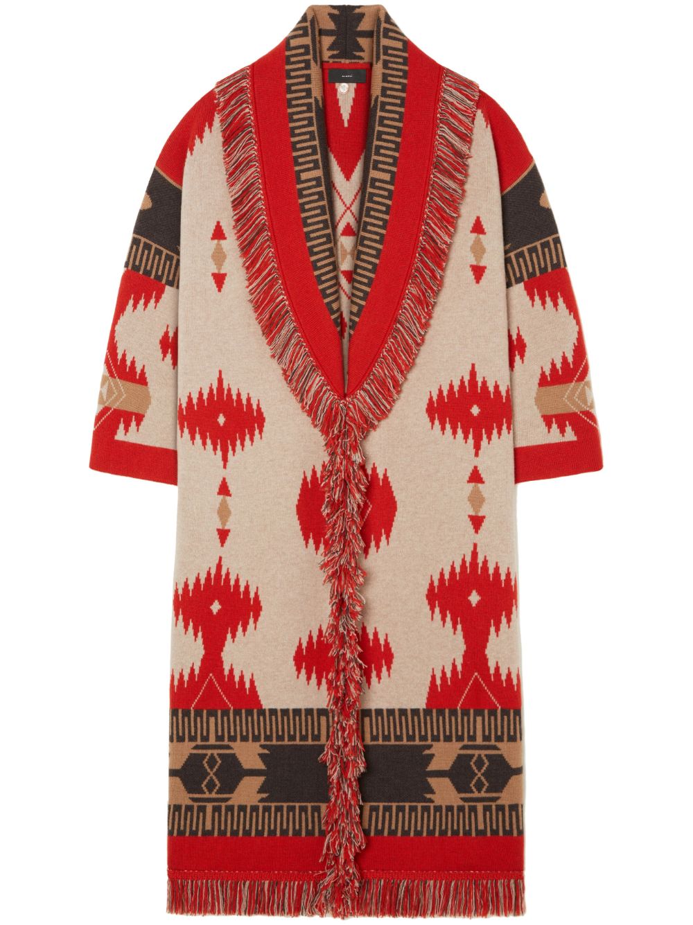 Alanui intarsia-knit jacquard coat - Red von Alanui