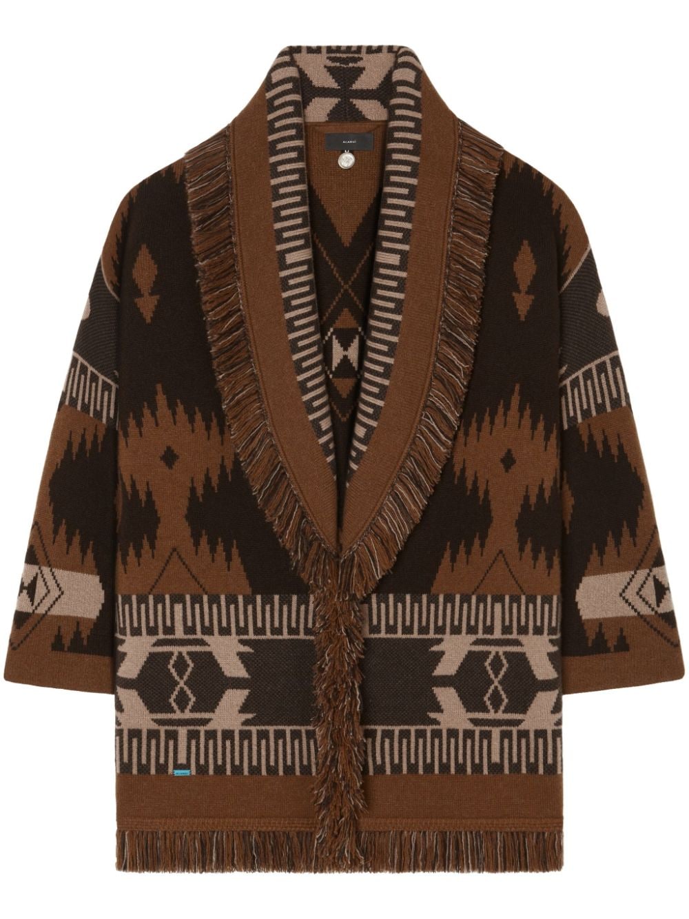 Alanui patterned-jacquard cashmere cardigan - Brown von Alanui