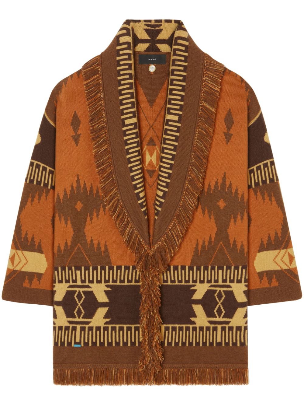 Alanui patterned-jacquard cashmere cardigan - Brown von Alanui