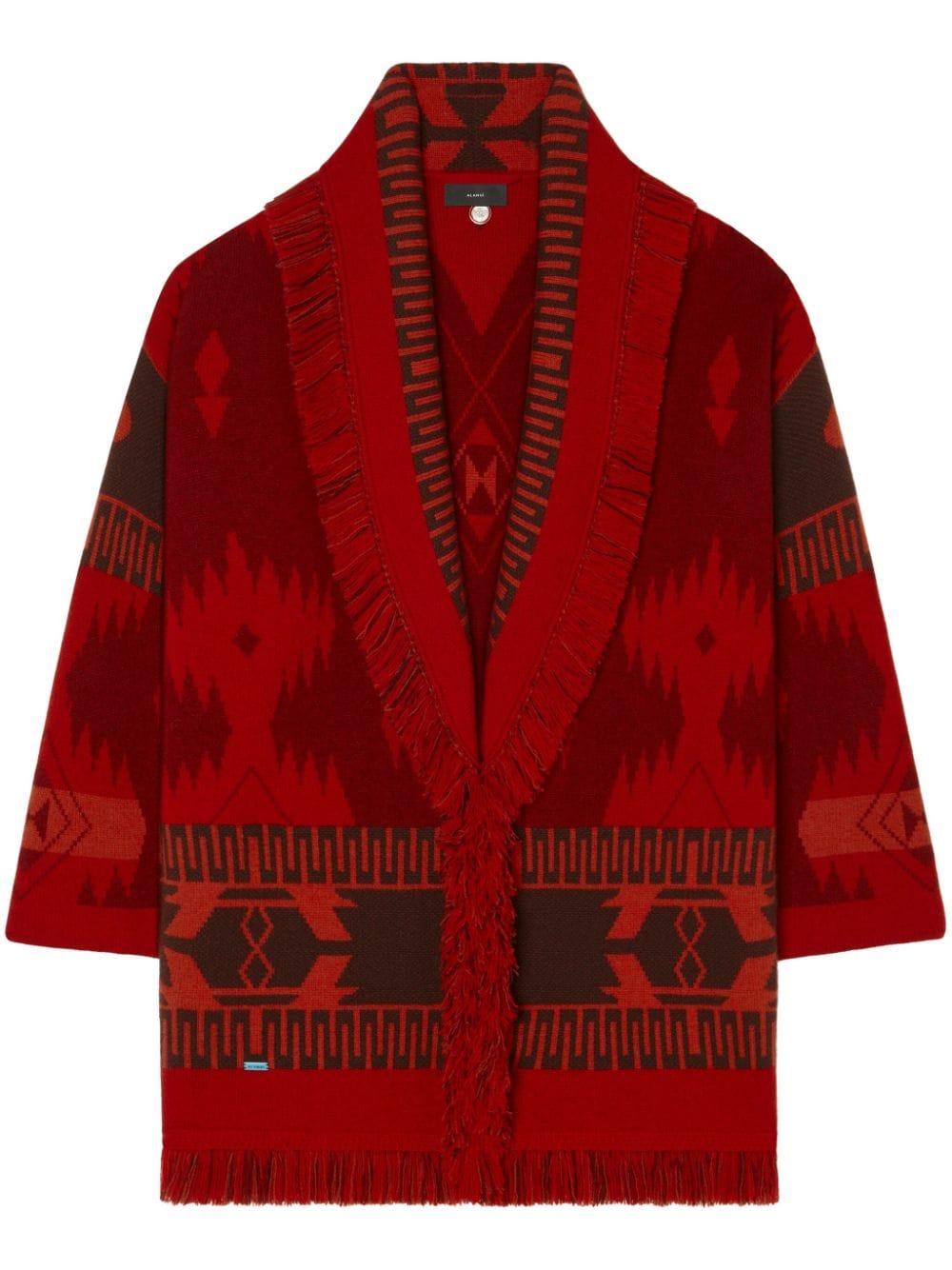 Alanui patterned-jacquard cashmere cardigan - Red von Alanui