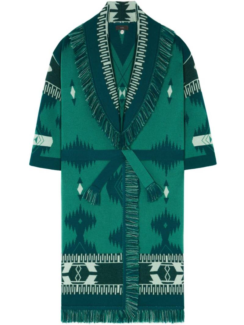 Alanui patterned-jacquard virgin-wool cardigan - Green von Alanui