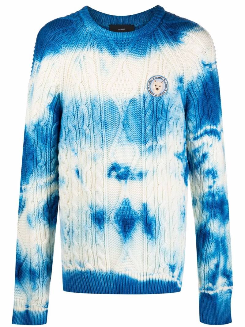 Alanui tie-dye cable-knit jumper - White von Alanui