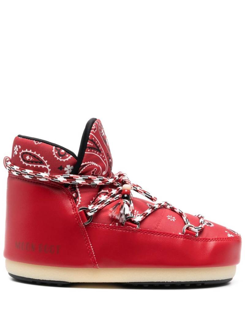 Alanui x Moon Boot bandana-print snow boots - Red von Alanui