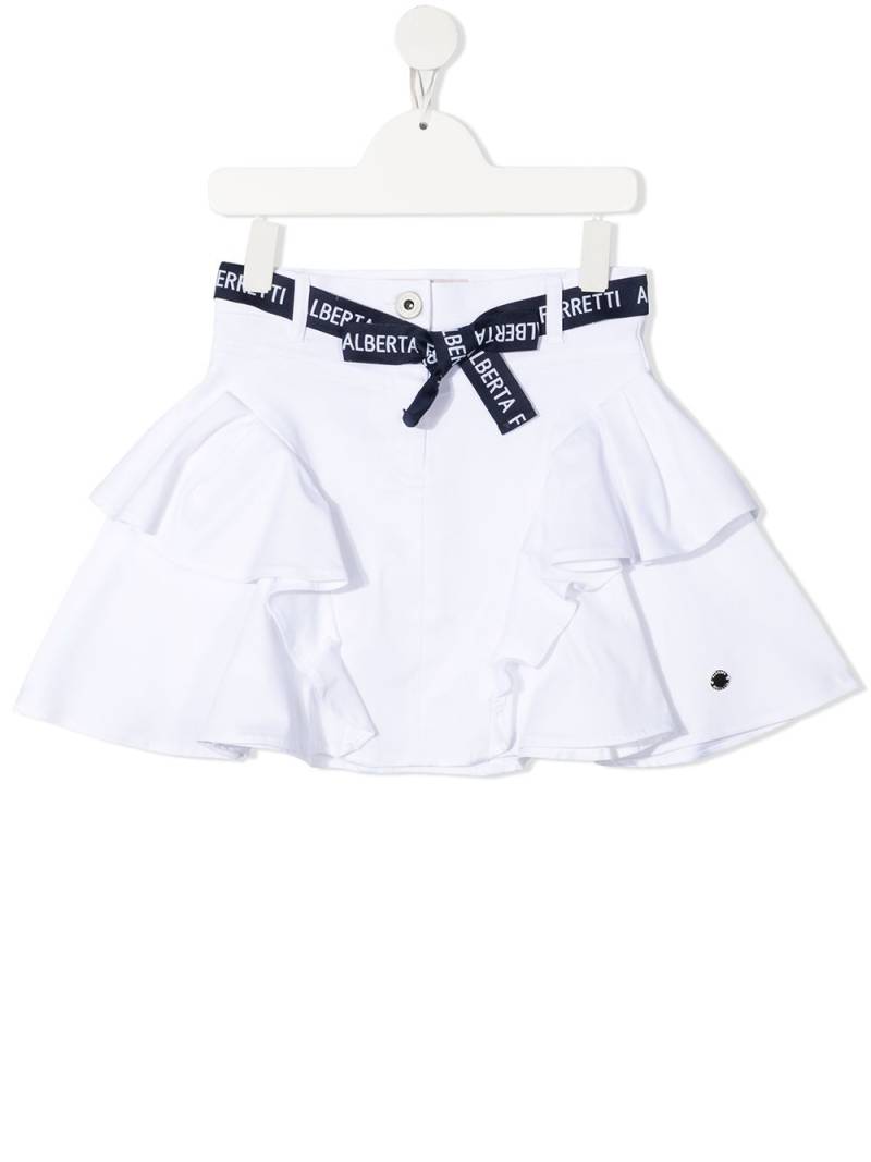 Alberta Ferretti Kids ruffle-trim belted skirt - White von Alberta Ferretti Kids