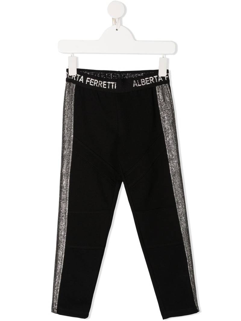 Alberta Ferretti Kids side stripe track pants - Black von Alberta Ferretti Kids